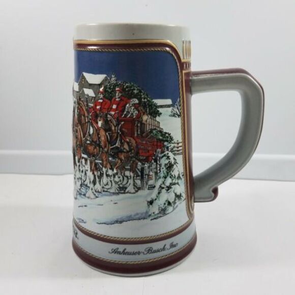Anheuser Busch Budweiser Stein Beer Mug Bud Clydesdale 1989 Vintage Vtg - Picture 2 of 9
